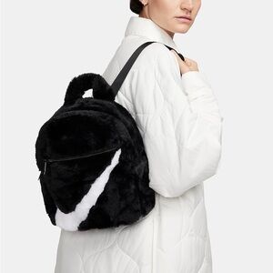 Nike Black and White fuzzy Backpack